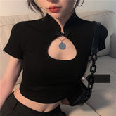 Sexy kurzes Hemd im Retro-chinesischen Stil